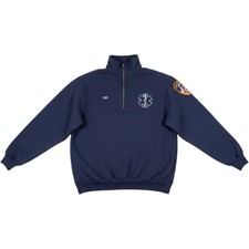 Vintage Horace Small FDNY EMS Navy Blue Quarter Zip Fleece Mens 4XL Tony Patch picture