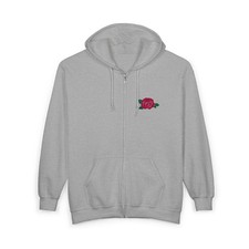 Dre Bonner - Rose Chest Embroidery Zip Hoodie | Floral Zip Hoodie picture