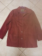St Johns Bay Suede Jacket Womens Large Red Suede Blazer picture