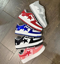 A Bathing Ape (BAPE) Multicolor Colorblock Low Top Sneakers US 9 NIB picture