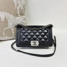 15% OFF Chanel Boy Chanel Old Medium Black Silver Hardware Chain Shoulder Bag picture