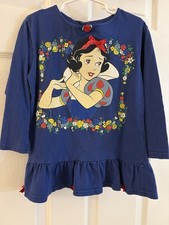 Vintage 90s Girls Disney Store Snow White Dress Top Size 4 Drop Waist Ruffle Bow picture