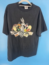 VTG 90’s Warner Bros WB Looney Tunes Black Single Stitch Shirt Acme 1991 Size XL picture