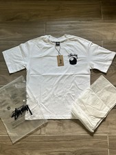 Stussy x Nike SB White T-Shirt Black 8 ball Logo |Size Large | New With Tags picture