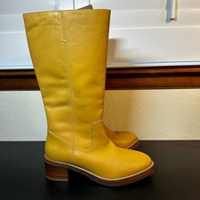 FRYE Camryn Tall Pull On Boot Size US Women’s 9M in Banana 100% Leather picture