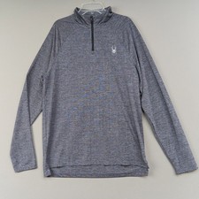 Spyder 1/4-Zip Pullover Men’s M Gray ProWeb Performance Long Sleeve picture