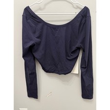 NWT Lululemon Arise Cropped Long Sleeve Top in Midnight Navy Size 12 picture