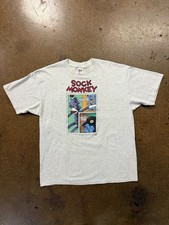 Vintage 90s Sock Monkey T Shirt 2XL Made In USA Anvil Tag Comic Strip Promo Mens picture
