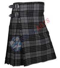 Traditional Scottish Handmade Gray Watch Tartan 8 Yard kilt 16 Oz Tartan  kilts picture