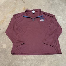 NHL Colorado Avalanche Pullover Men XL Burgundy 1/4 Zip Long Sleeve Shirt picture