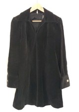 VTG Cynthia Rowley Women’s Black Corduroy Long-Sleeve Mini Dress Size 2 picture
