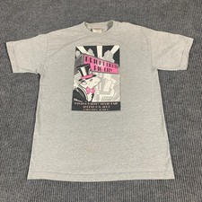 VTG Alstyle Apparel T Shirt Adult Medium Gray Bright Lights Pig CIty Alaska Y2K picture