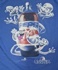 Casper The Ghost Vintage 90s Promo Pepsi Tee Shirt XL Single Stitch Halloween picture