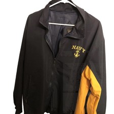 US Navy Blue And Yellow Windbreaker.Size Men's M