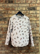 Volcom Lured Pocket Crew Sweatshirt Fly Fishing Flies All Over Print NWT Mens L picture