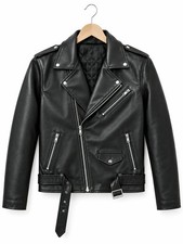 Men's Korean Style Black Faux Leather Jacket – Modern Fashion Biker Coat picture