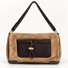 Vintage Prada Sport Brown Suede & Nylon Shoulder Bag with Authenticity Card picture