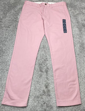 J.Crew Men's Slim Fit Flex Chino 33x30 Rose Pink Stretch Cotton picture