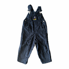 Vintage Disney Store Mickey Mouse Corduroy Overalls 2T Blue Embroidered Pockets picture