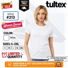 Tultex 213 Women's Fine Jersey Slim Fit T-Shirt Blank Lightweight Tee M-XL picture
