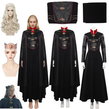 TV Dragon Queen Rhaenyra Targaryen Cosplay Costume+Wig+Crown Halloween fullset picture