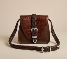 Vintage Brighton Croc- Embossed Leather Crossbody Bag. Never used w/ bag picture