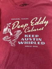 Dive Bar T-Shirt Club DEEP EDDY CABARET - Austin, TX - XL - Maroon picture