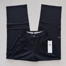 Alo Yoga Suit Up Trouser Black Wide Leg Pants NWT XXS XS S M Boxer Waist picture