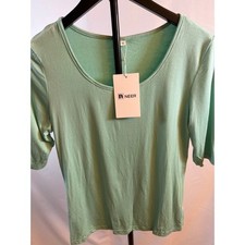 Neer Mint Green Scoop Neck Short Sleeve Jersey Tee Top Womens Medium NWT picture