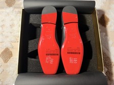 Christian Louboutin Leather Ballet Flats Black/Red Sole Bow Almond Toe AU 6 picture