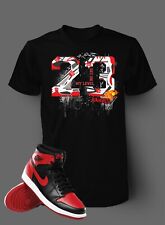 Big and Tall Small Graphic 23 Tee Shirt To Match Air J1 Bred Sneaker Sport T picture