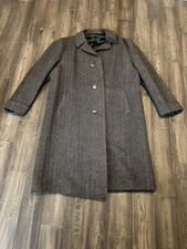 Vintage Listick Bros. Tailors Chicago Long Wool Harringbone Weave Jacket Mens  picture