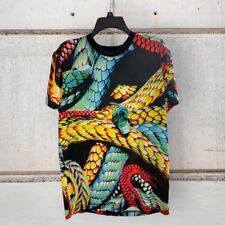 HUDSON OUTERWEAR Mens Shirt Large Snakeskin Reptile AOP Stretch Graphic EUC picture