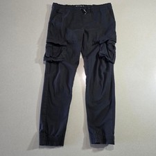 Mossimo Black Cargo Jogger Pants Stretch Cotton Size XL 18 Utility Casual picture