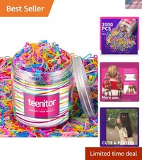 Vibrant 2000 Pcs Toddler Hair Ties - Ultra-Soft Rubber Bands for All Hair Types picture