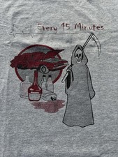 Vintage 90s/00s Every 15 Minutes Drunk Driving Grail Reaper DUI T-Shirt picture