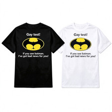Gay Test Funny Text Graphic T-Shirt SIZE S-5XL picture