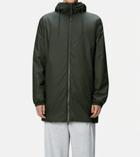 RAINS Parka Jacket Mens Medium Green LOHJA Insulated Waterproof Hooded Windproof picture