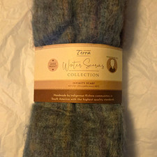 Terra Handmade Unisex infinity Scarf Gray/Blue/Brown 30 x 12 in x 60 in picture