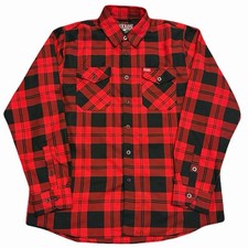 Dixxon Flannel Co. Miklo Shirt Men's L Red Buffalo Plaid Button Up Chest Pockets picture