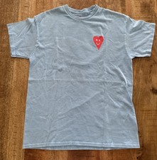 Gnarly XS Blue Smiley Heart Graphic T Shirt 100% Cotton Skate Streetwear Y2K picture