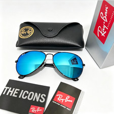 RAY-BAN RB3026, aviator sunglasses , Black Frame/Large 62mm Blue Lens picture