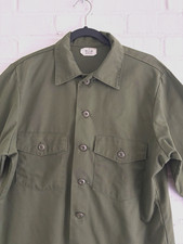 Men's Vintage OG-507 Green Utility Military Button-Up Shirt 16.5x34 Mens Large picture