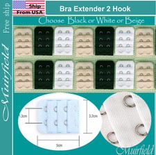 Bra Extender 2 Hook Extension Black or White or Beige -US SELLER picture