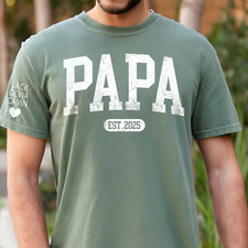 Personalized Papa Shirt With Est Year Dad Shirt Gift for Papa,Papa with Est Date picture