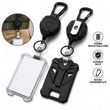 Retractable Badge Holder, Heavy Duty Carabiner Keychain, Tactical ID Card Holder picture