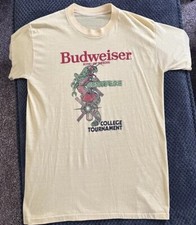 Rare 1980’s Budweiser Beer Atari Centipede Video Game College Tournament Shirt picture
