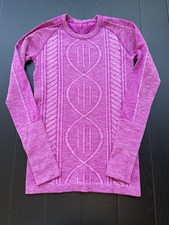 Lululemon Rest Less Magenta Seamless Knit Longsleeve Athletic Yoga Top Women's M picture