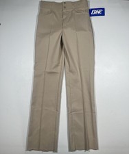 Vintage BIKE Pants Mens Medium Beige Twill Khakis Unhemmed Zip Fly Made USA picture