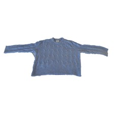 Abercrombie & Fitch Men’s Large Gray Cable Knit Crewneck Sweater Cotton Blend picture